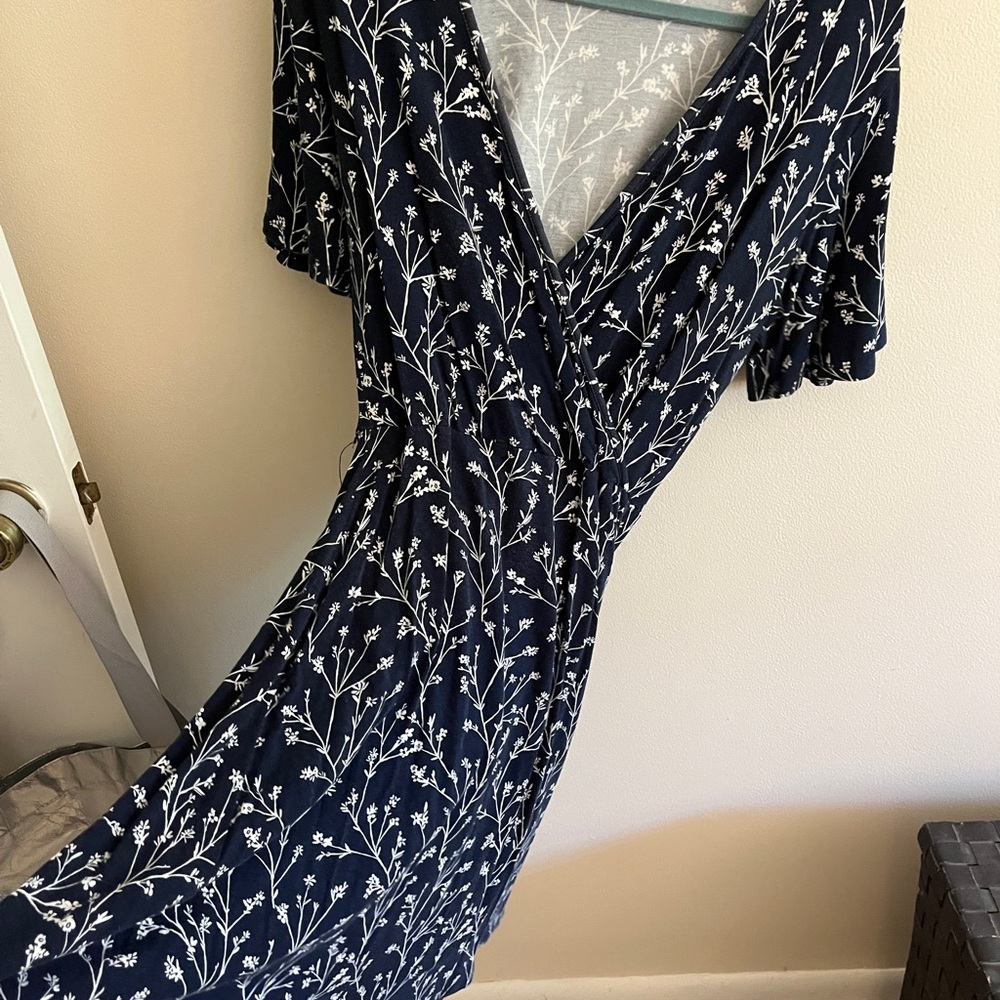41 Hawthorn Blue Midi Sundress V-Neck Flutter Sleeves